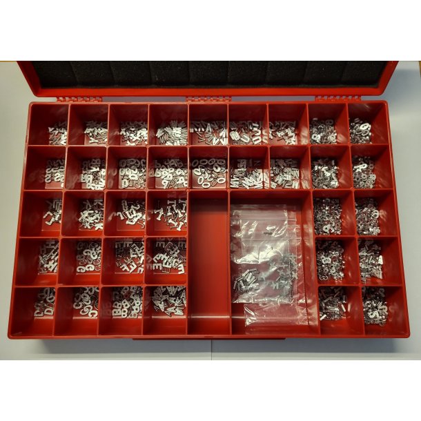 Xray lead letter box incl letters and numbers 8mm (25/100pcs each)