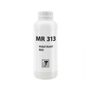 MR 313 Penetrant red one liter plastic can.